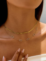 Womens 18K Gold Non-Tarnish Dainty Chain Necklace