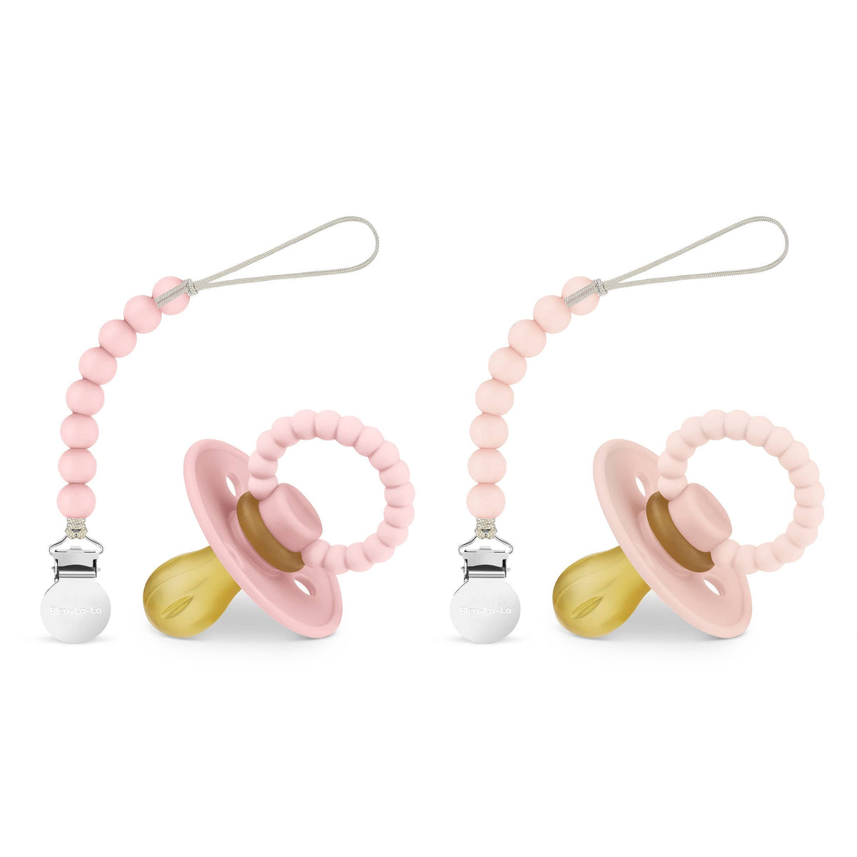 Bleu La La - Luladream Pacifier + Clip Collection - Natural Rubber Nipple Bleu La La