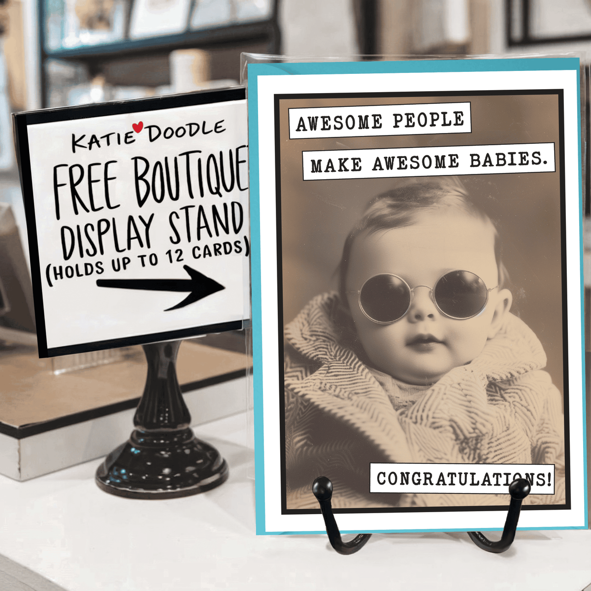 Katie Doodle | Vintage Greeting Cards, Unique Birthday Gifts - Baby Shower Cards | Funny Greeting Cards with Display Stand Katie Doodle | Vintage Greeting Cards, Unique Birthday Gifts
