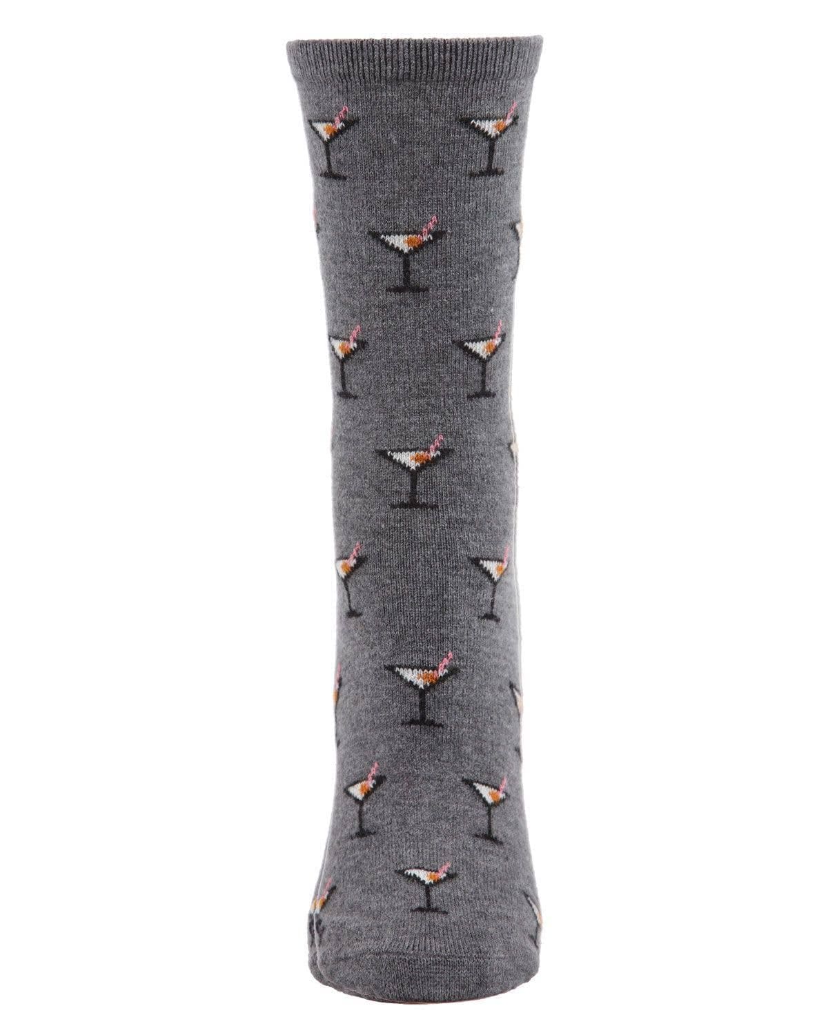 Martini Drink Cashmere Blend Crew Socks Infinity Classics International Inc.