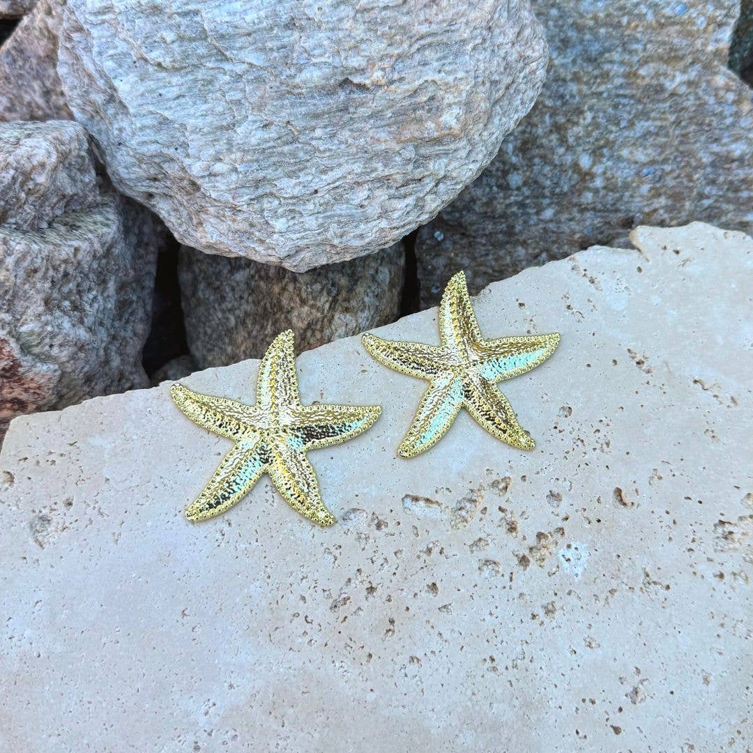 Starfish Oversized Shell Stud Earrings