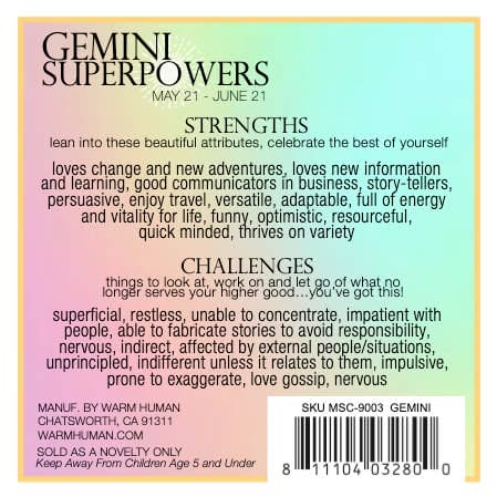 GEMINI SUPERPOWERS warm human