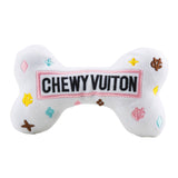 Haute Diggity Dog - White Chewy Vuiton Bones Squeaker Dog Toy: Large Haute Diggity Dog