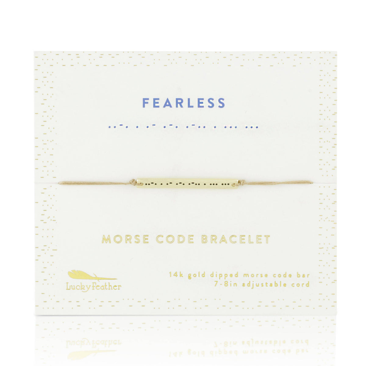 Lucky Feather - Morse Code Bar Bracelet - FEARLESS