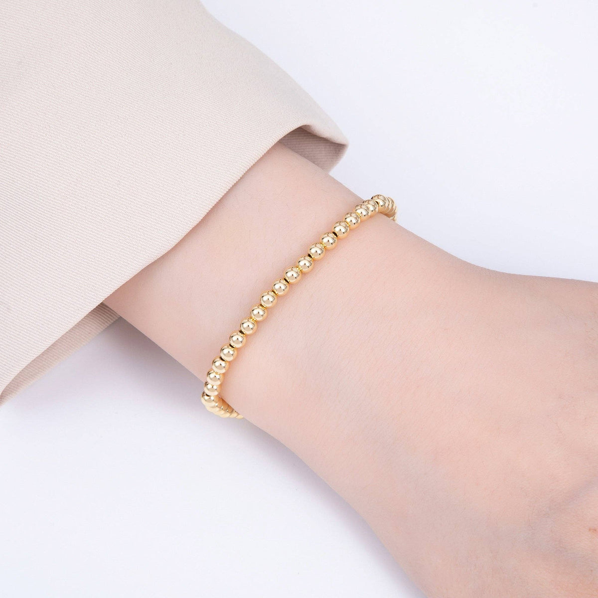 Gold Ball Stretch Bracelet | 2mm | 18K Gold Filled