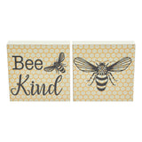 Buzzy Bees Bee Kind MDF Block Sign 5x5x1