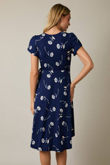 PUFF SLEEVE FAUX WRAP TULIP MINI DRESS