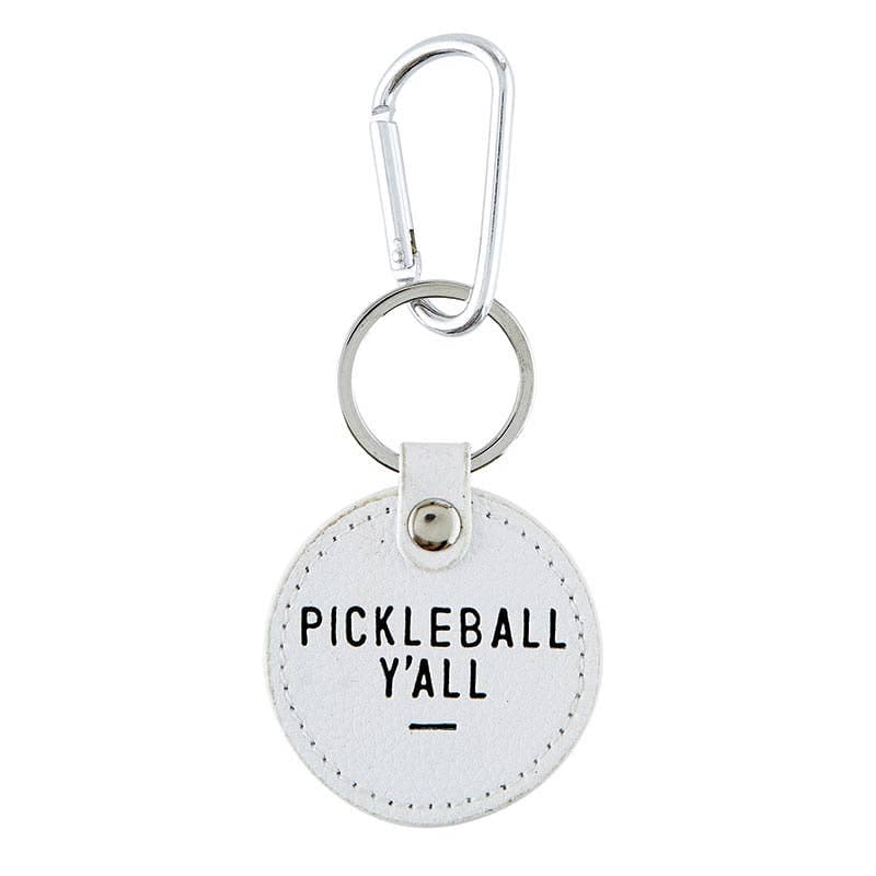 Round Leather Keychain - Pickleball Y'all Santa Barbara Design Studio by Creative Brands
