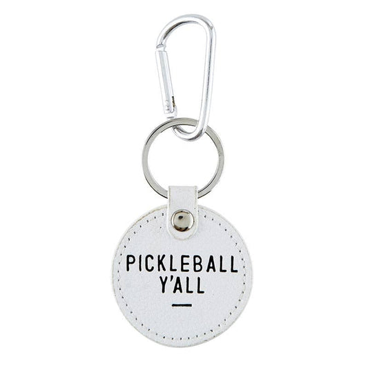 Round Leather Keychain - Pickleball Y'all Santa Barbara Design Studio by Creative Brands
