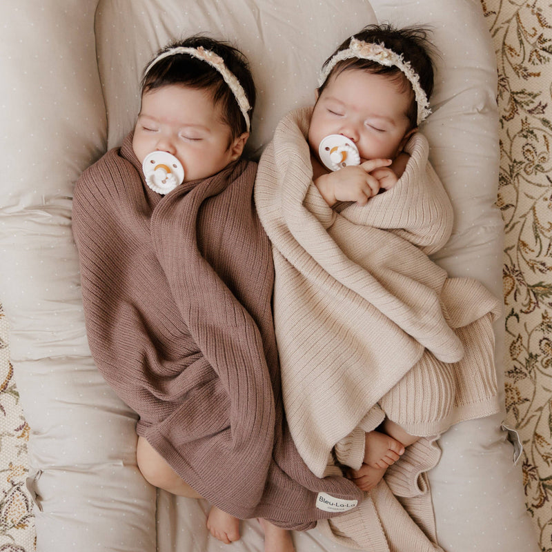 Bleu La La - Luladream Pacifier + Clip Collection - Natural Rubber Nipple Bleu La La