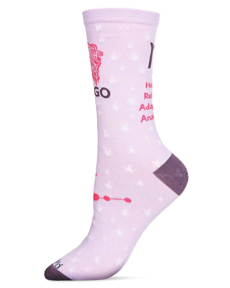 - Virgo Zodiac Sign Crew Sock: 9-11 / Lavender - Kindred & Crew