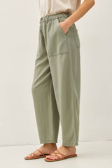Women's Linen Barrel Pants - Sage