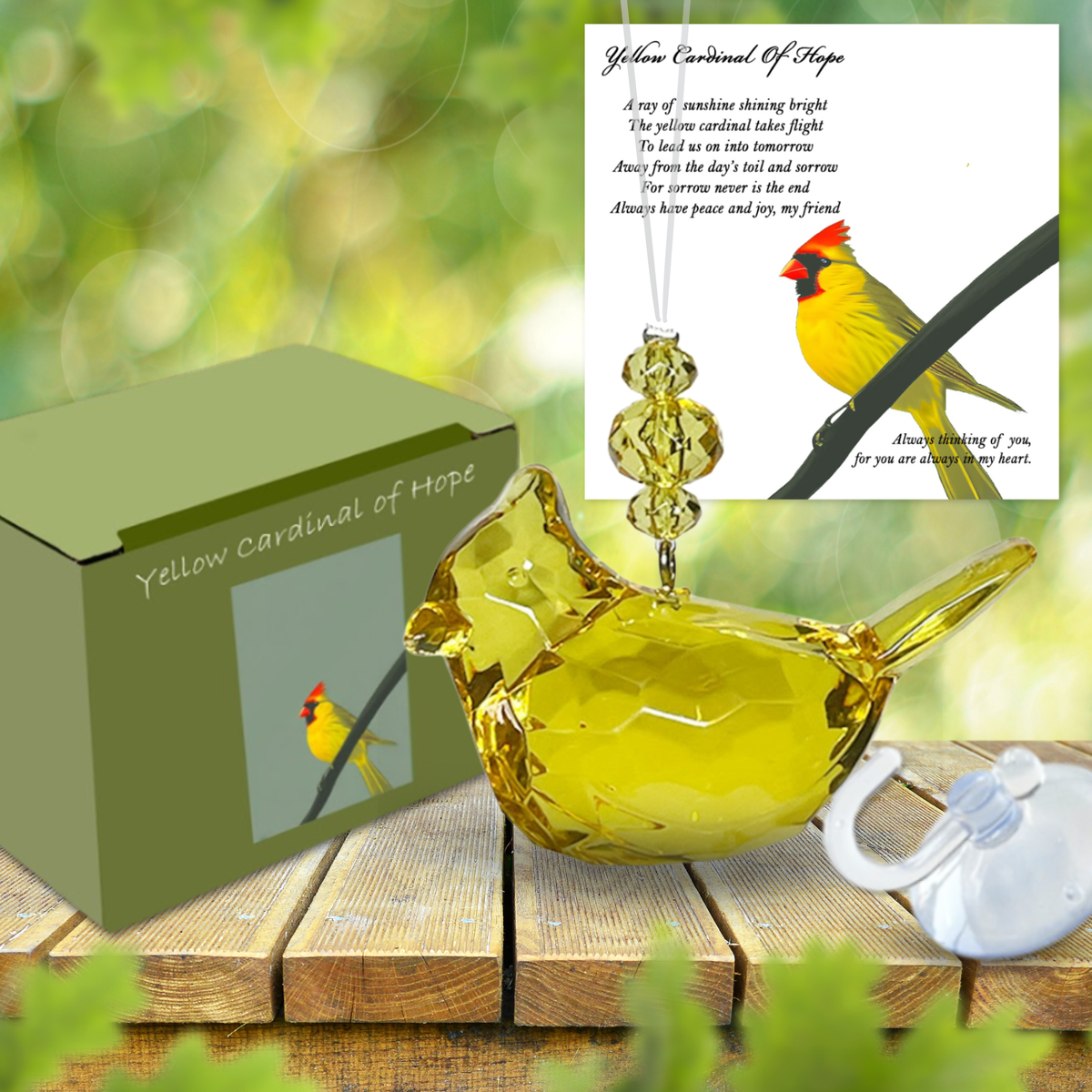 Elskandi - Yellow Cardinal of Hope Ornament Elskandi