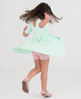 RuffleButts - Mint Knit Short Sleeve Twirl Dress