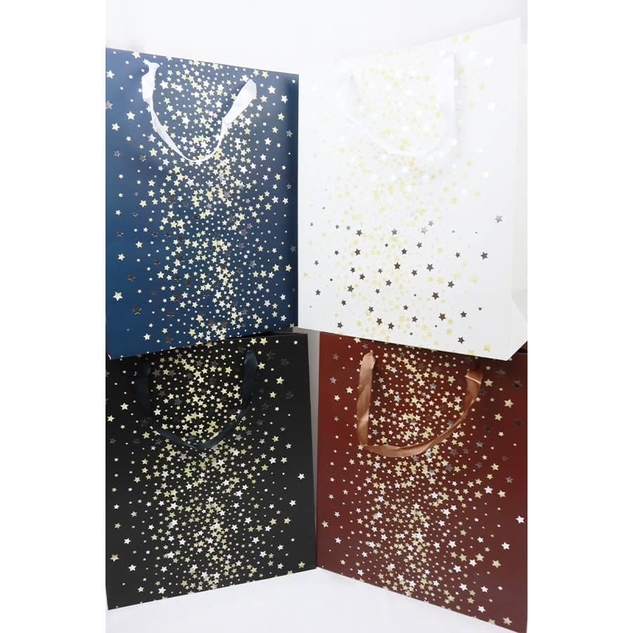 Gold Foil Stars Solid Color Large Size Gift Bag: MIX COLOR / ONE Love and Repeat