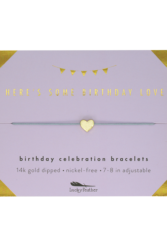 Lucky Feather - Birthday Bracelet + Envelope - 'Here's Some Birthday Love!'
