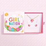 Girl Nation - Sweet Petite Necklace and Studs Gift Set | Heart 2 Heart