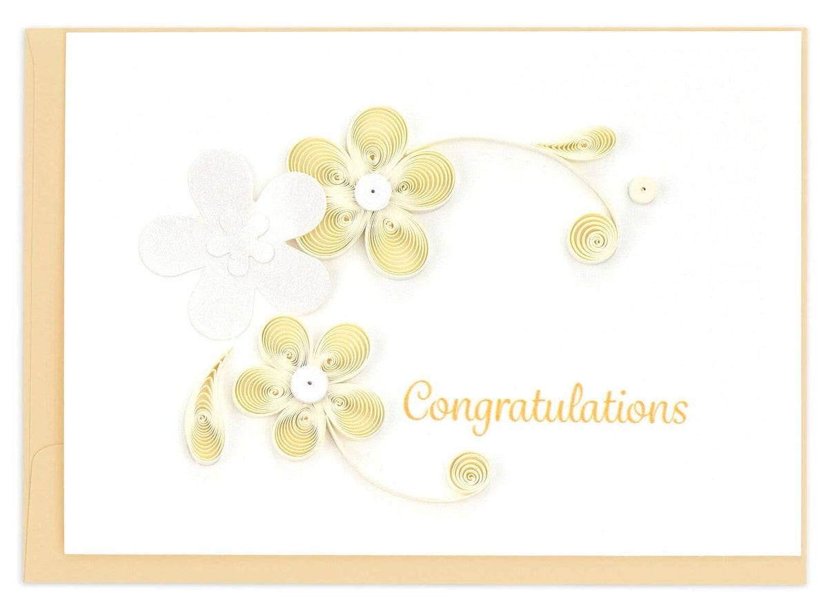 Quilling Card - Floral Congrats Gift Enclosure Mini Card Quilling Card