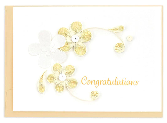 Quilling Card - Floral Congrats Gift Enclosure Mini Card Quilling Card