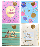 Happy Birthday Gift Bag - Pastel color with patterns: Medium