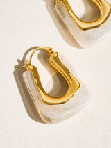Womens 18K Gold U-Shaped Boho Hoop Earring