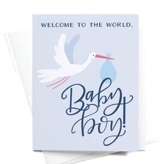 Onderkast Studio - Welcome to the World, Baby Boy! Greeting Card Onderkast Studio