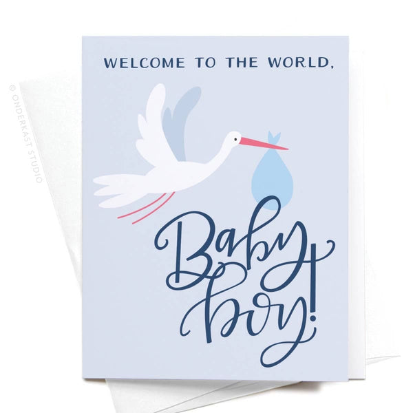 Onderkast Studio - Welcome to the World, Baby Boy! Greeting Card Onderkast Studio