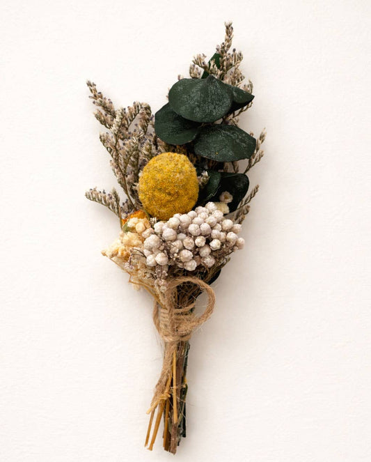 Mini Dried Floral Arrangement in Ceramic Vessel