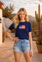 Women's Flag Short Sleeve Top