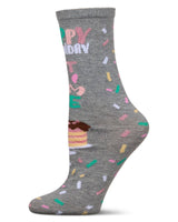 Happy Birthday Cake Time Greeting Card Socks