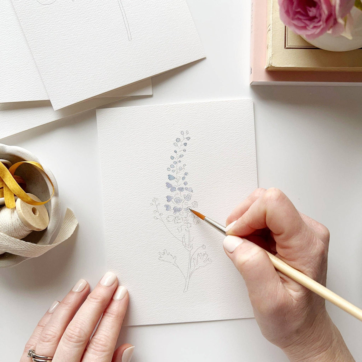 emily lex studio - Garden flowers paintable notecards emily lex studio