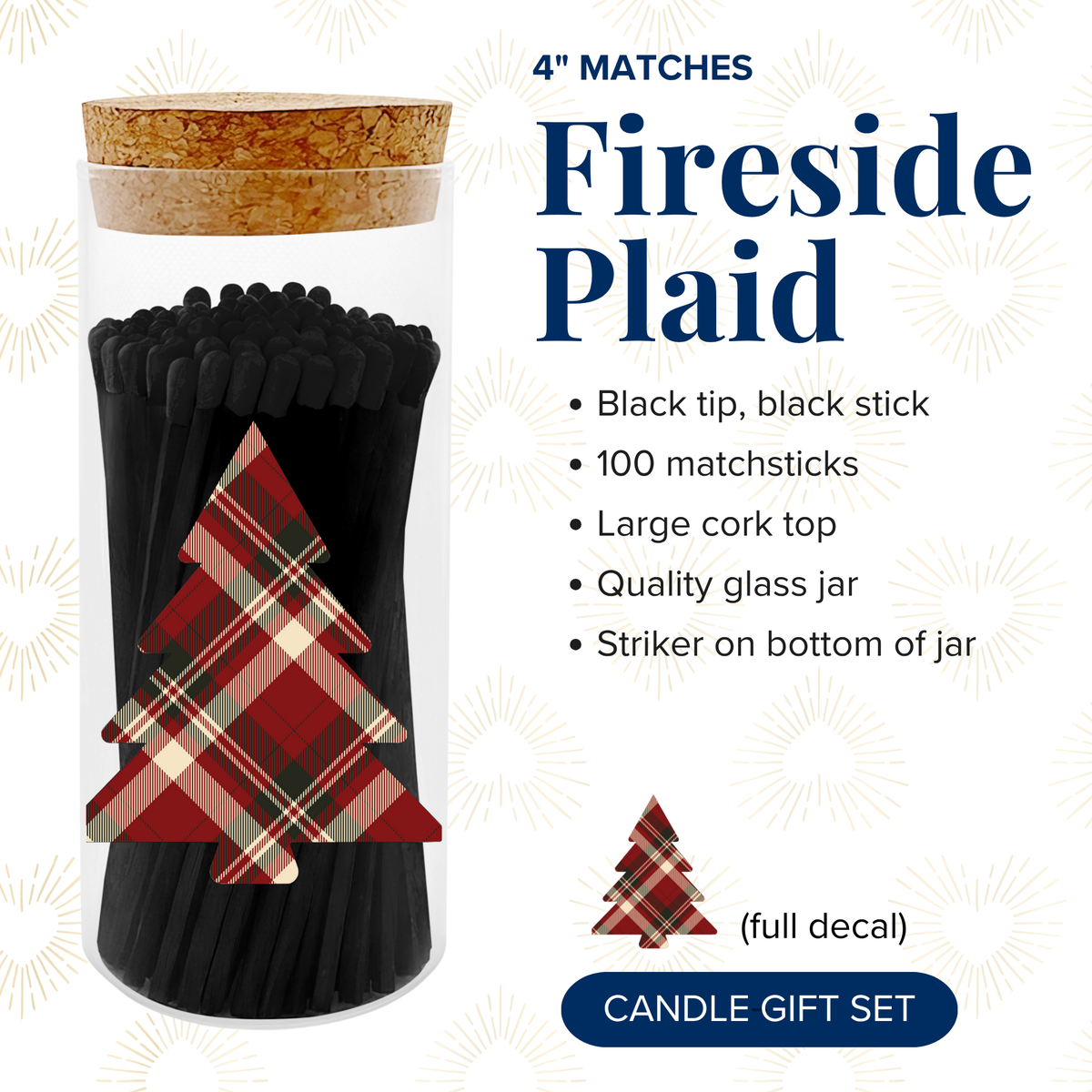 Thankful Greetings - Holiday Trees & Greens Decorative Matches - Gifts & Stocking Thankful Greetings