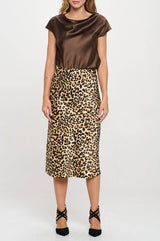 Renee C. - Made in USA Solid Satin Top with Cowl Neck Renee C.