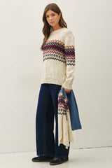 Fair Isle Chunky Knit Scarf