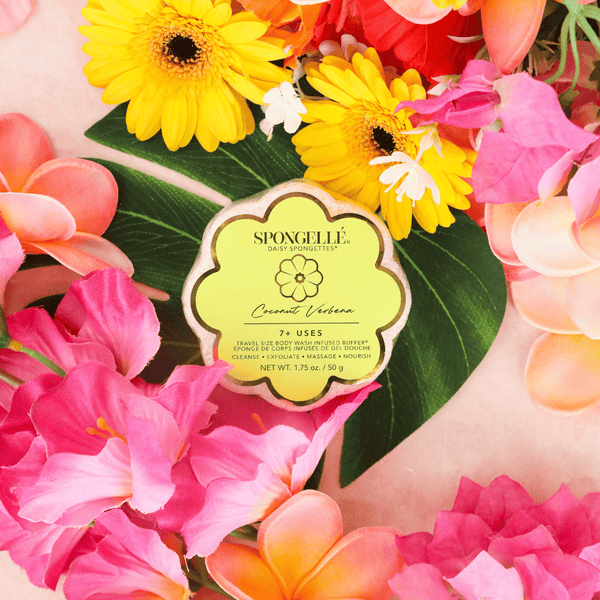 Spongellé - Coconut Verbena Daisy Spongette  | Soap Sponge | Soap Buffer Spongellé