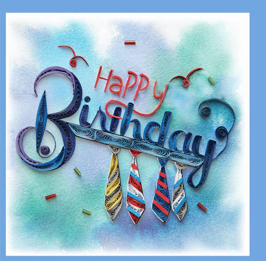 YoderDo Quilling Greeting Cards - Birthday card Tie design   Quilling Card, BDAY-54