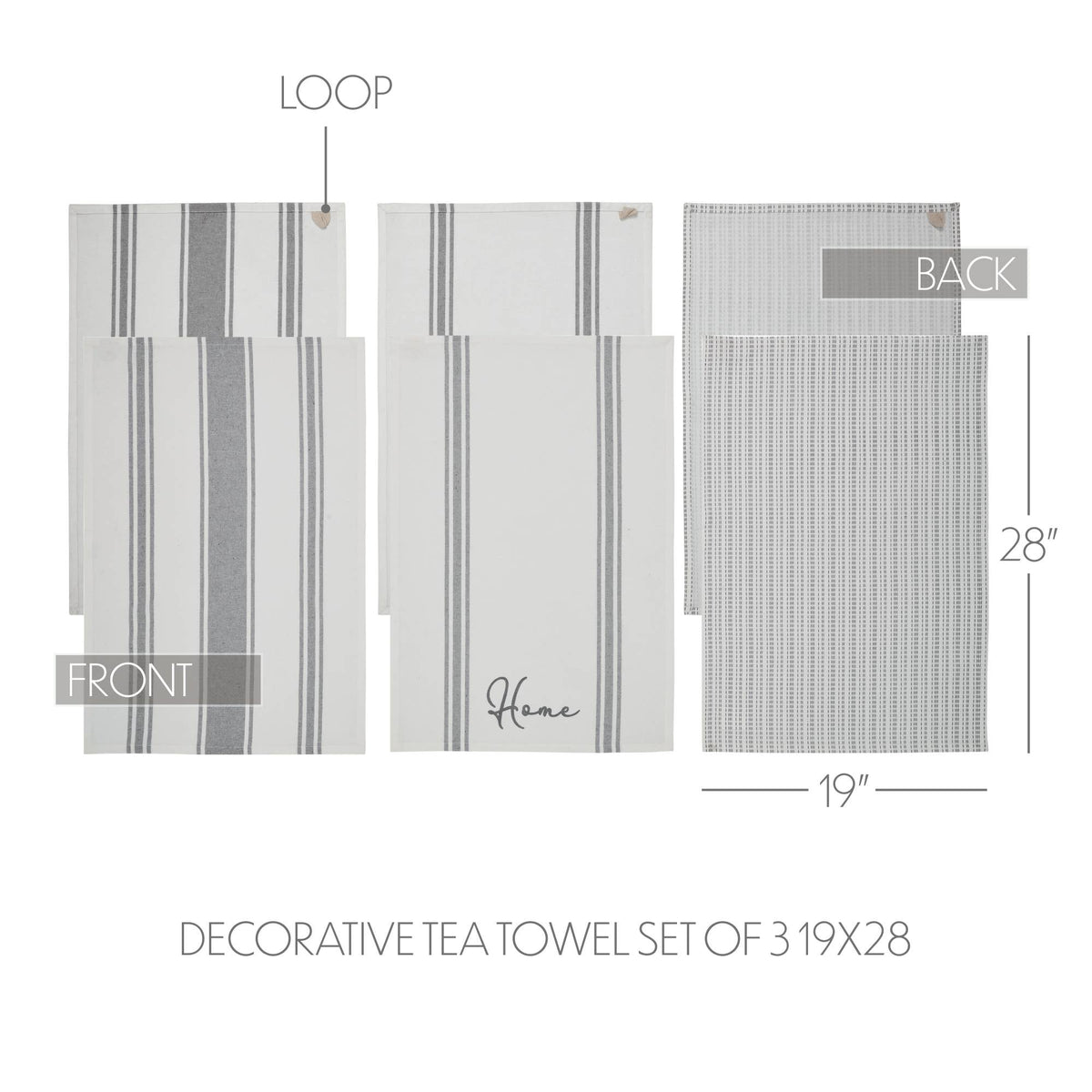 Finders Keepers Decorative Tea Towel Set of 3 19x28