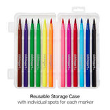 KINGART - Watercolor Brush Tip Markers - 12 Colors