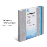 KINGART - Hardcover Watercolor Sketchbook - 5.5” x 5.5” 140lb (300g) - 24 Sheets