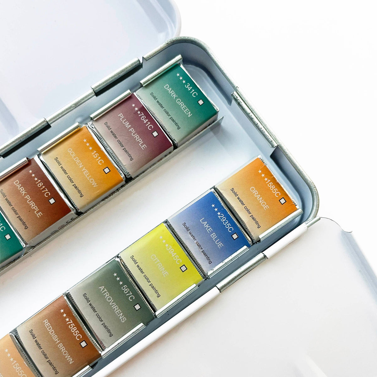 Travel-Friendly Metal Palette - 12 Colors: Watercolors-Metal Palette