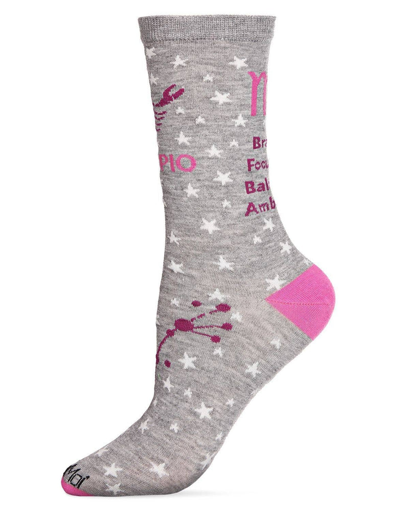 Scorpio Zodiac Sign Crew Sock: 9-11 / Med Gray Heather Infinity Classics International Inc.