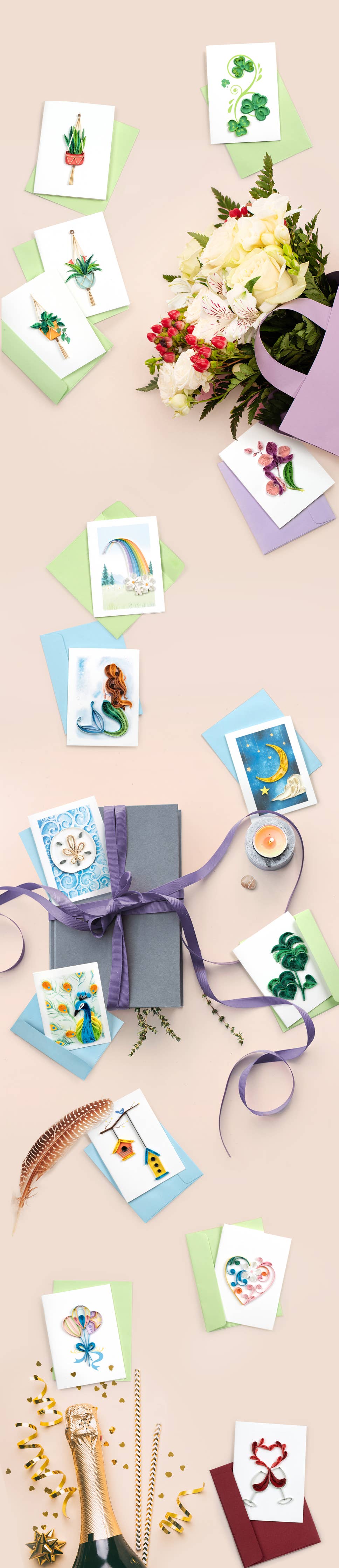 Quilling Card - Colorful Balloons Gift Enclosure Mini Card Quilling Card