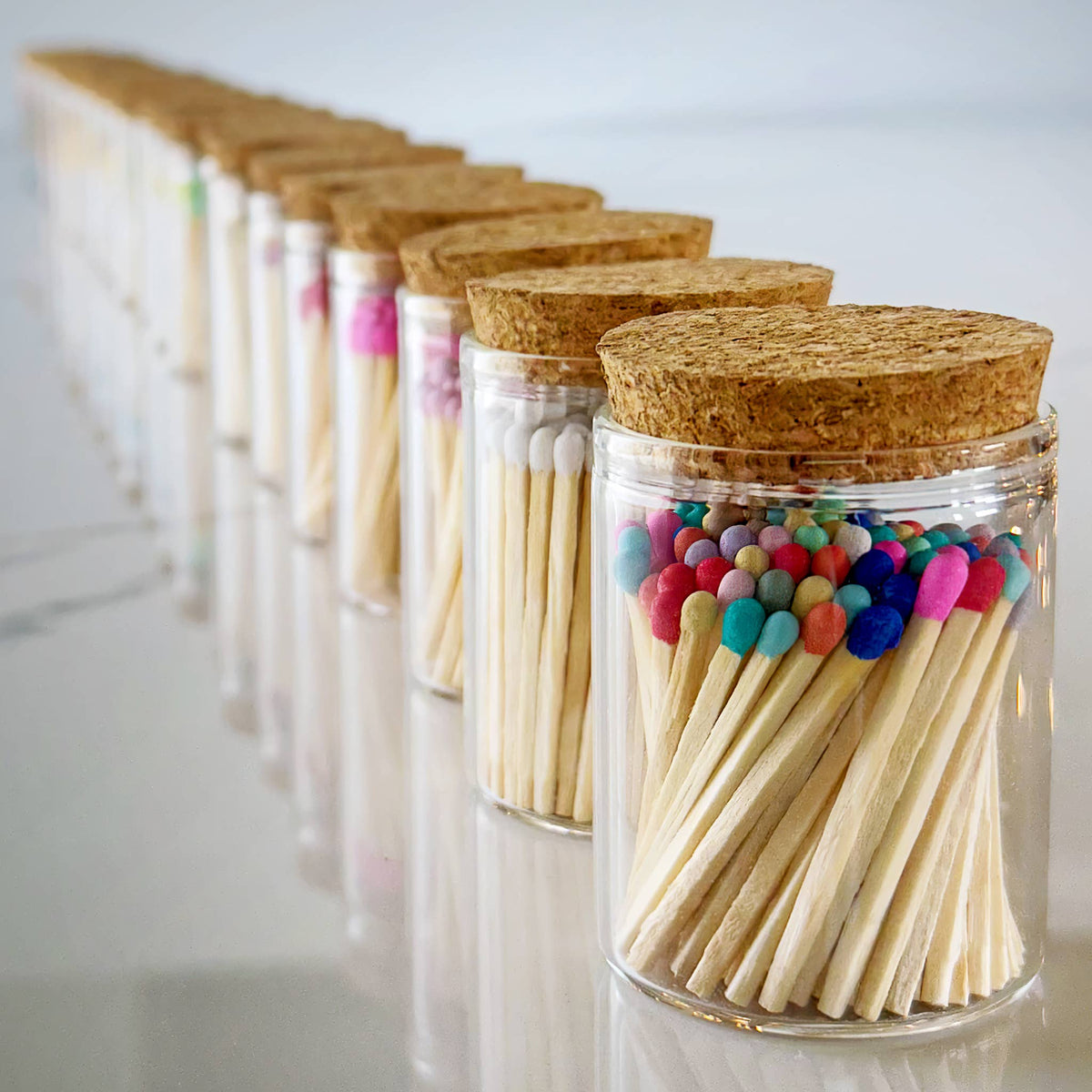 2" Matches in Cork Top Jar - Thankful Greetings