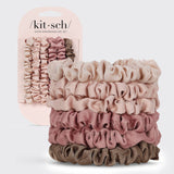 KITSCH - Ultra Petite Satin Scrunchies 6pc - Terracotta KITSCH