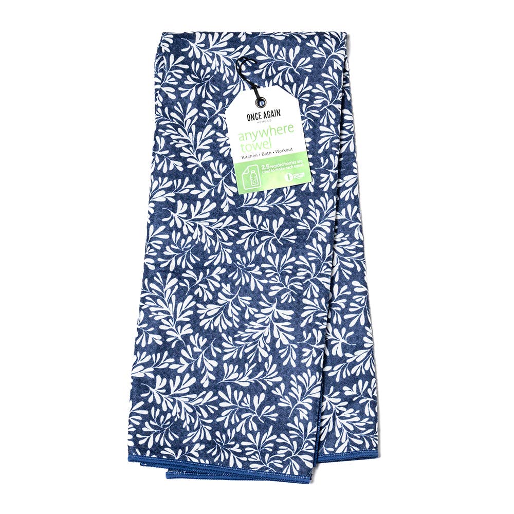 Once Again Home Co. - Anywhere Towel - Herbage in Navy Once Again Home Co.