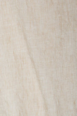 PUFF SLEEVE BUTTON DOWN FRONT TIE MAXI LINEN DRESS