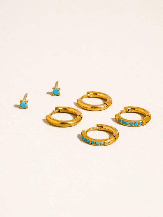 Womens 18K Gold Non-Tarnish Earrings