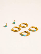 Womens 18K Gold Non-Tarnish Earrings