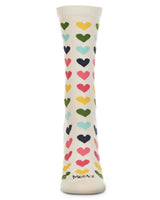 Multicolored Hearts Bamboo Crew Women's Socks