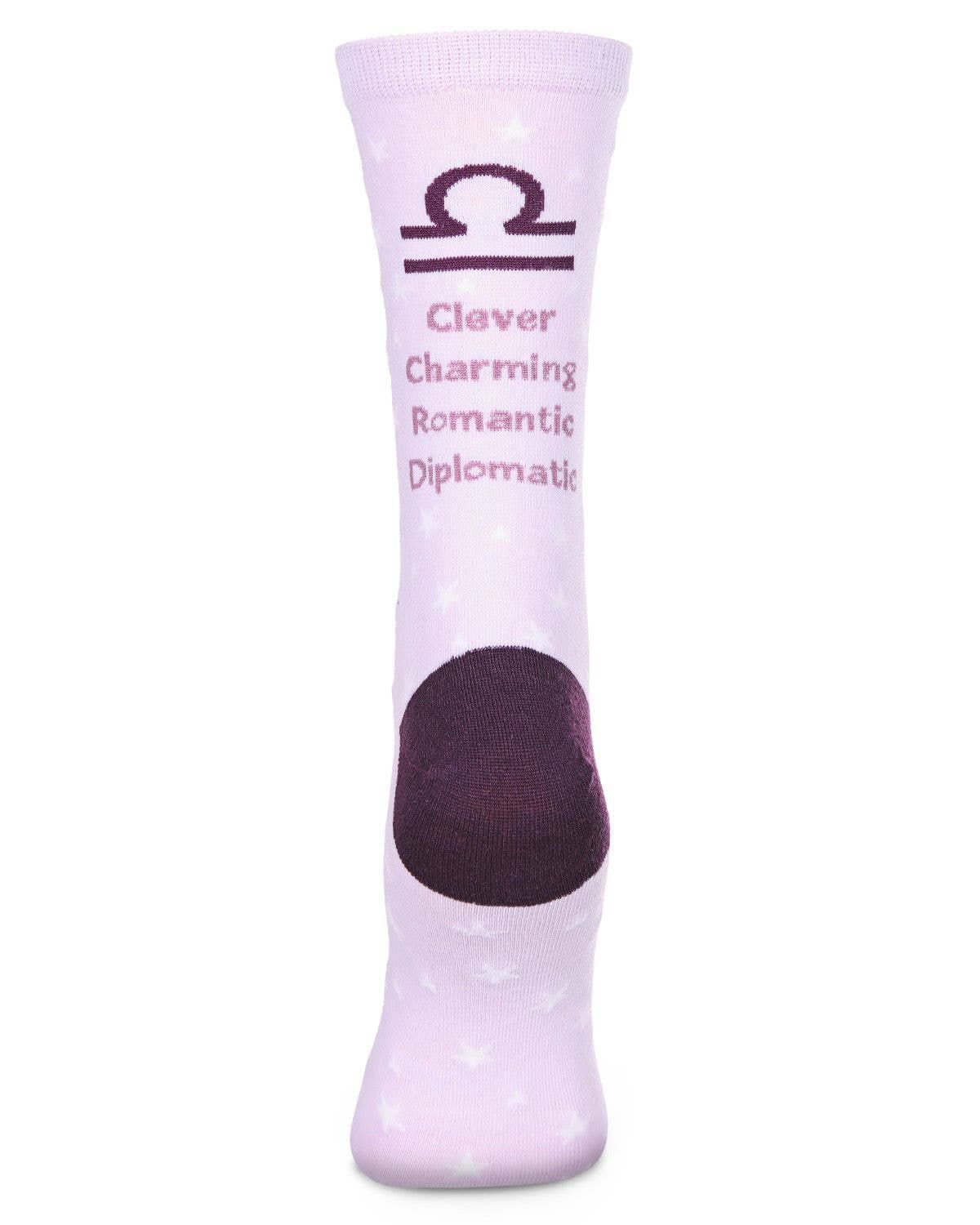 Libra Zodiac Sign Crew Sock: 9-11 / Lavender Infinity Classics International Inc.